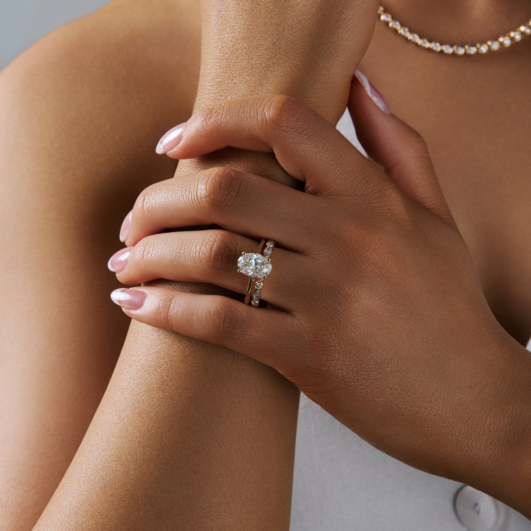 Carnation Bezel Set Alternating Round and Marquise Diamond