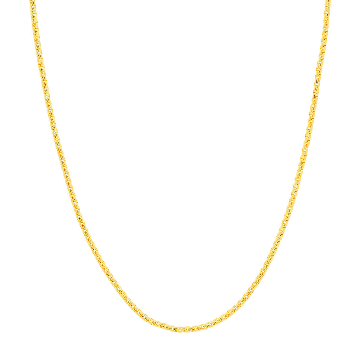 14 Karat Yellow Gold Round Box Chain 20