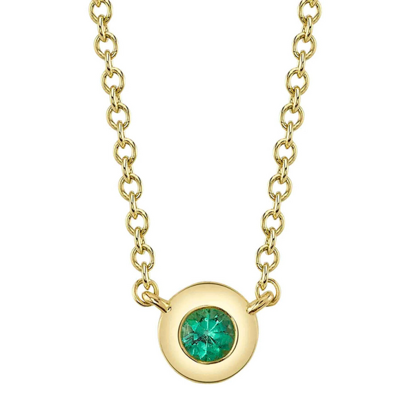Emerald Gemstone Bezel Necklace