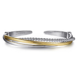 Mixed Metal Bujukan Crossover Bangle Bracelet