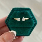 Pear and Round Cut Natural Diamond Toi Et Moi Open Design Ring - Carter's Collective Fine Jewelry