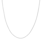 White Gold Textured Rolo Chain, 18"