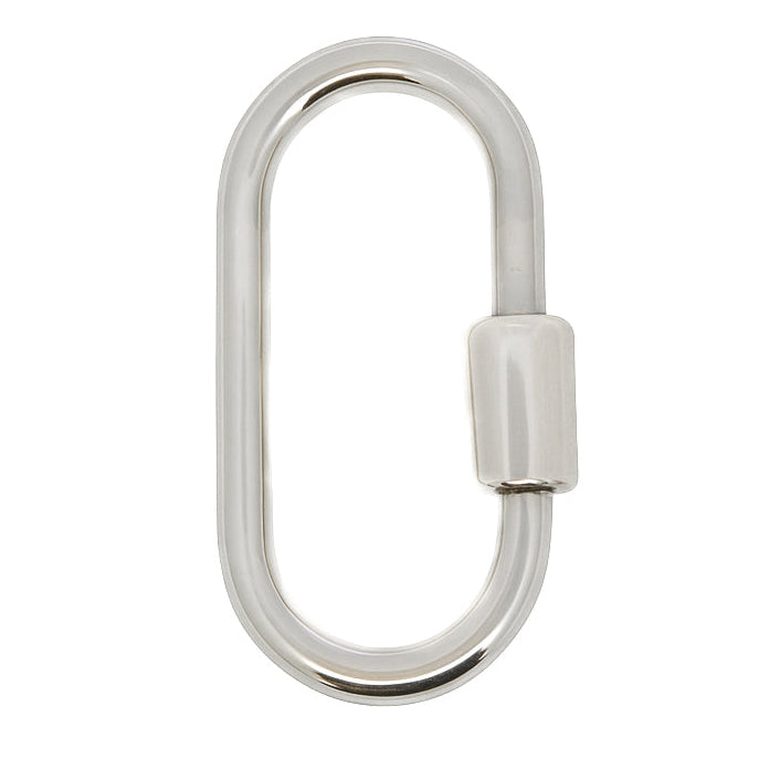 Sterling Silver Oval Carabiner Charm Holder - Carter's Collective Fine Jewelry