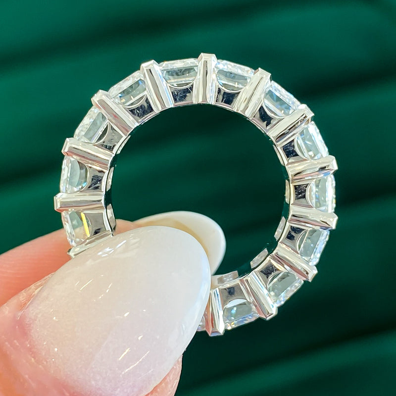 Lab Grown Emerald Cut Diamond Eternity Band, 15.39cttw