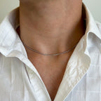 Men's 14K White Gold Wheat Chain, 18" - Carter's Collective Fine Jewelry