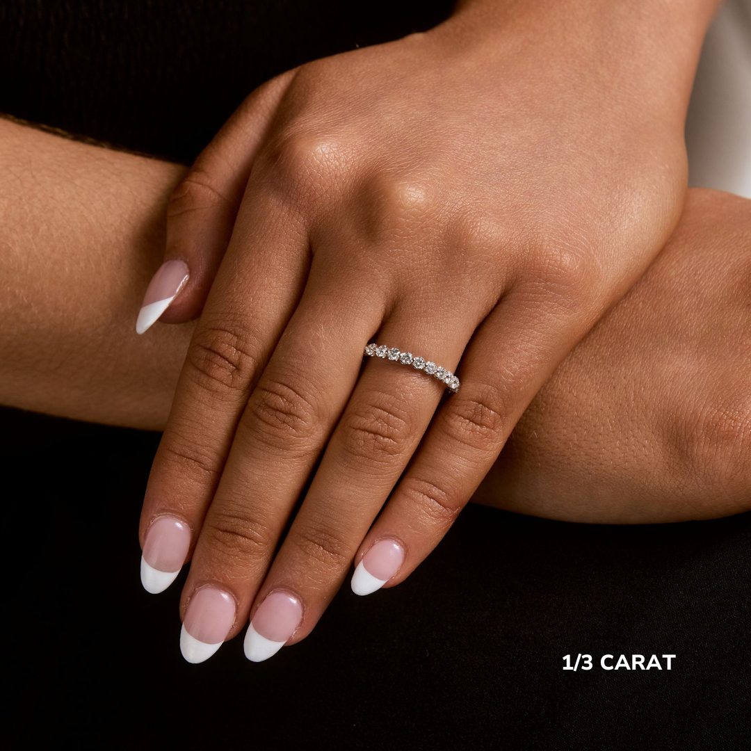 Posey Illusion Set Shared Prong Diamond Band, 1/2 Finger Coverage, 0.33 CTTW - Carter's Collective Fine Jewelry