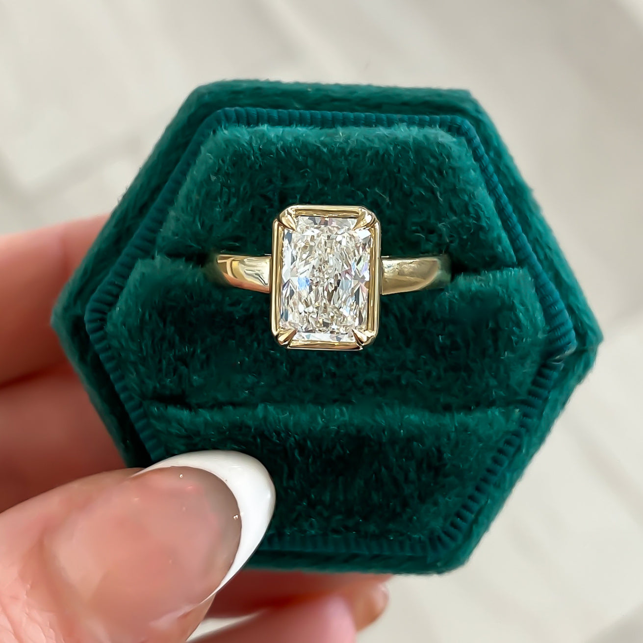 Sage Faux Bezel Customizable Lab Grown Diamond Engagement Ring - Carter's Collective Fine Jewelry