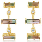 Watermelon Tourmaline Half Hoop Earrings - Carter's Collective Fine Jewelry