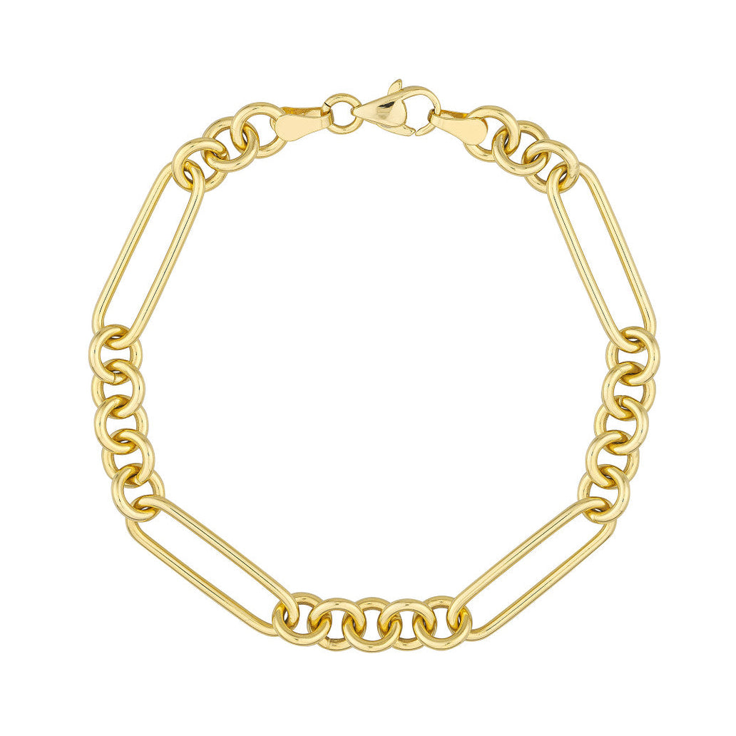 Yellow Gold Mixed Link Bracelet - Carter's Collective Fine Jewelry