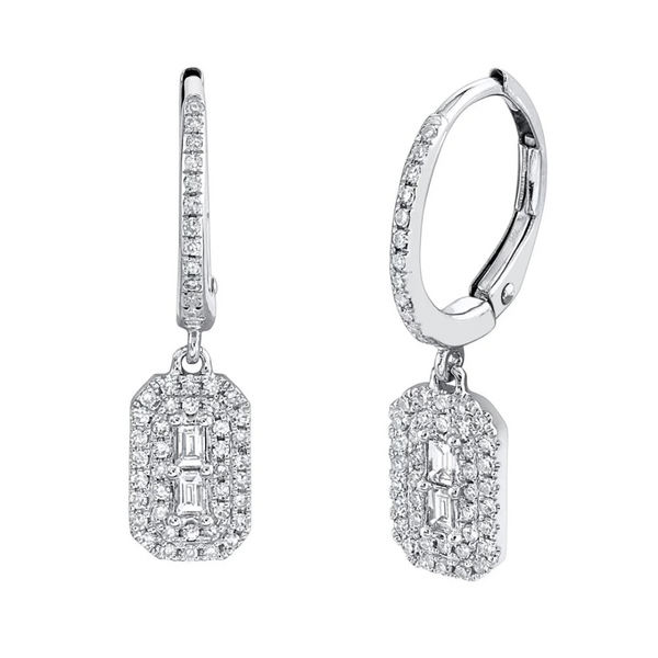 Baguette Diamond Dangle Earrings