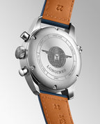 Longines "Spirit Chronograph" Watch with Sunray Blue Dial & Blue Leather Strap - Carter's Collective Fine Jewelry