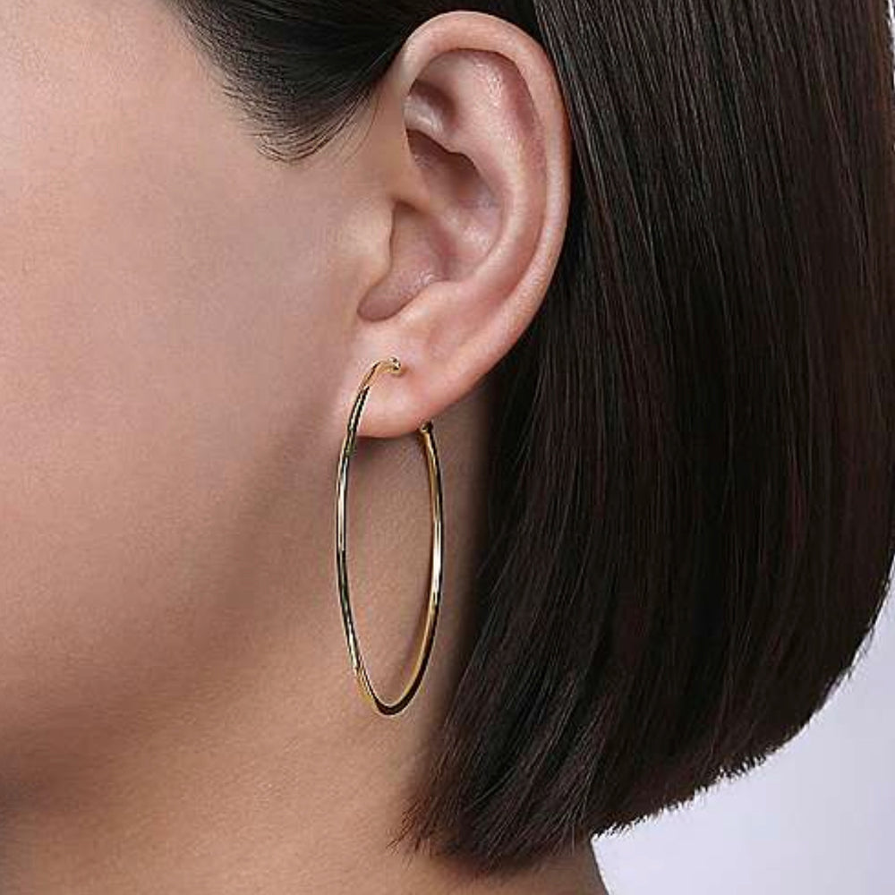 Large Solid Screwback Hoop Earrings