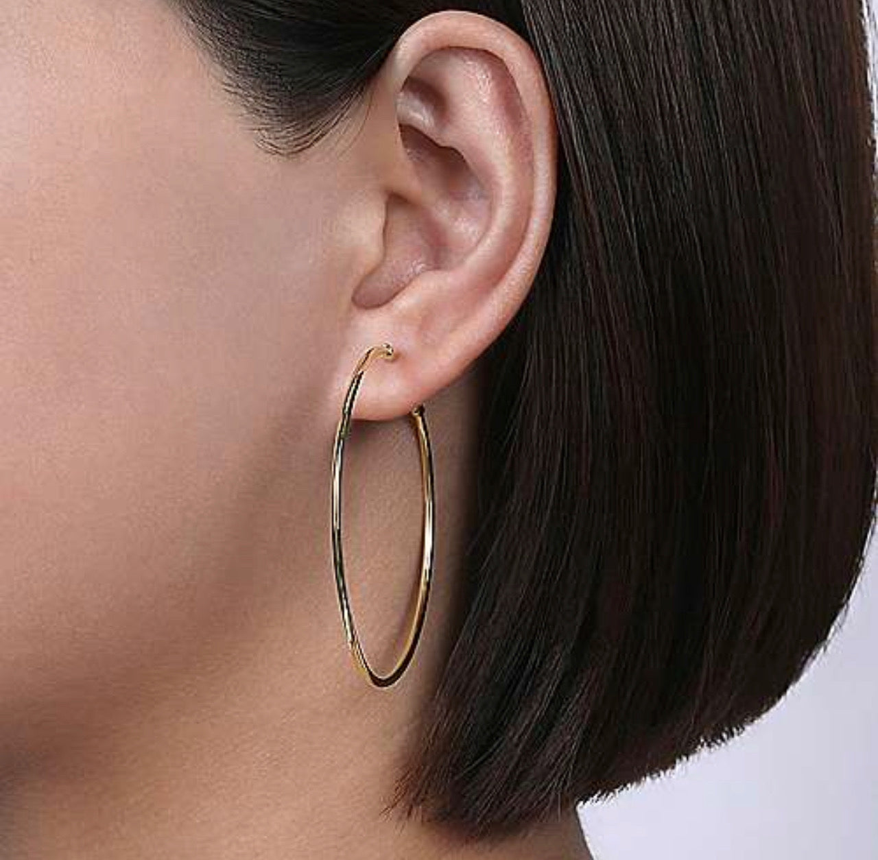 Large Solid Screwback Hoop Earrings