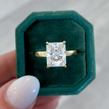 2.5mm Flat Band Solitaire Radiant/Emerald Engagement Ring Setting (Does Not Include Center Stone)