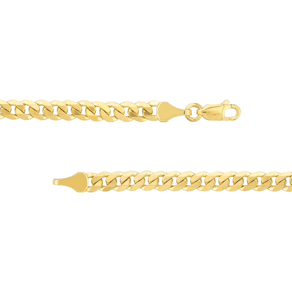 Tight Beveled Cuban Chain Necklace, 22 Inches