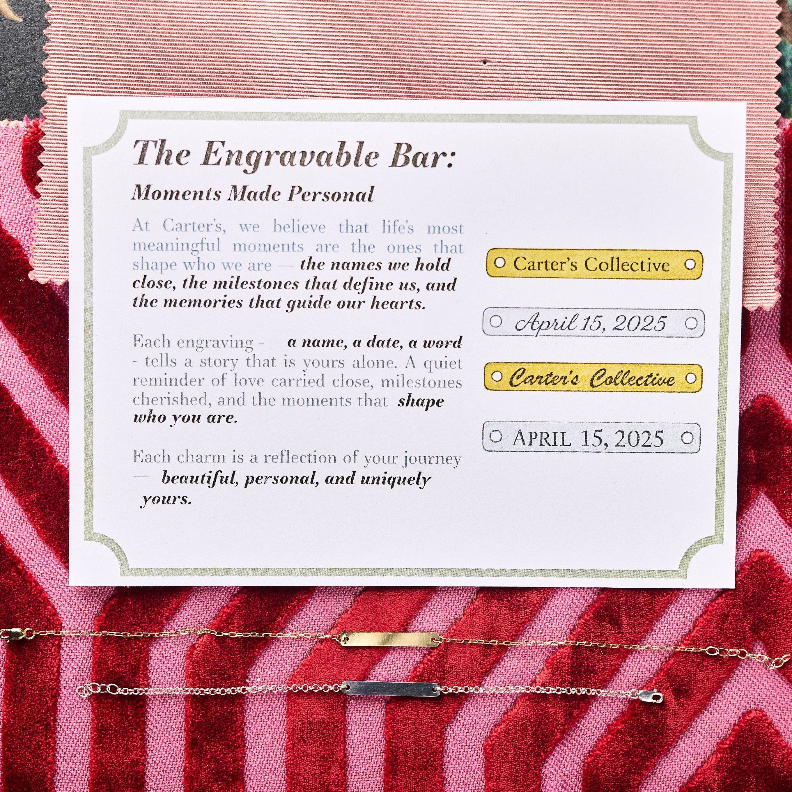 Love Letters Engravable Bar Bracelet - Carter's Collective Fine Jewelry