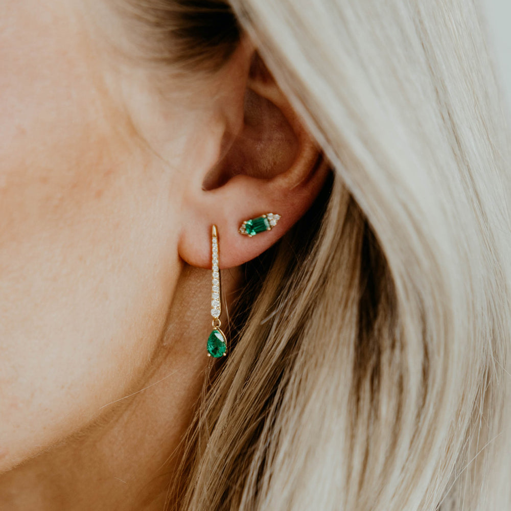 Emerald and Diamond Stud Earrings (Pair), 0.68 CTTW - Carter's Collective Fine Jewelry