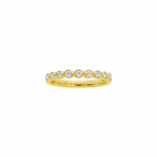 Yellow Gold Bezel Set Diamond Wedding Band, 0.22 CTTW - Carter's Collective Fine Jewelry