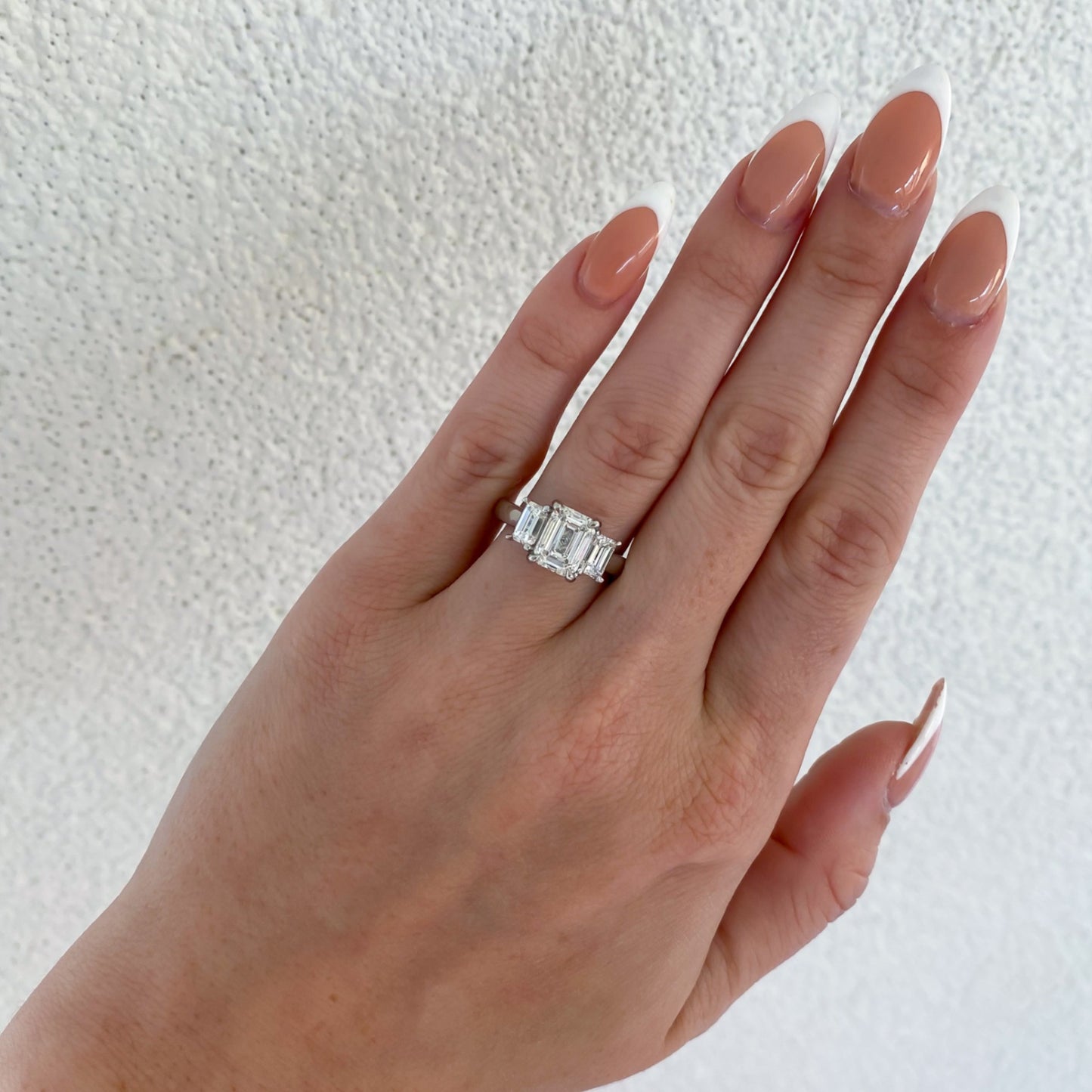 Magnolia Emerald Cut Three Stone Natural Diamond Engagement Ring, 3.02 CTTW - Carter's Collective Fine Jewelry