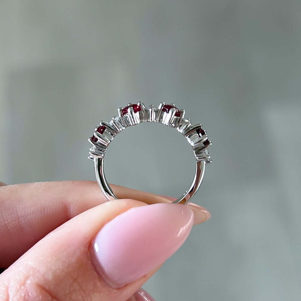 
                  
                    Alternating Ruby and Diamond Stackable Ring
                  
                