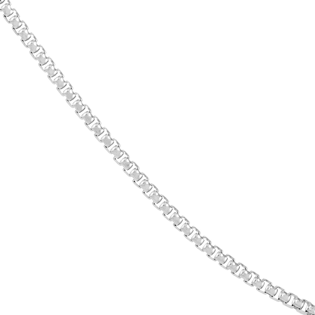 Sterling Silver Solid Box Chain Necklace, 18 Inches