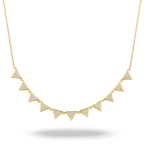 Pave Diamond Pyramid Necklace