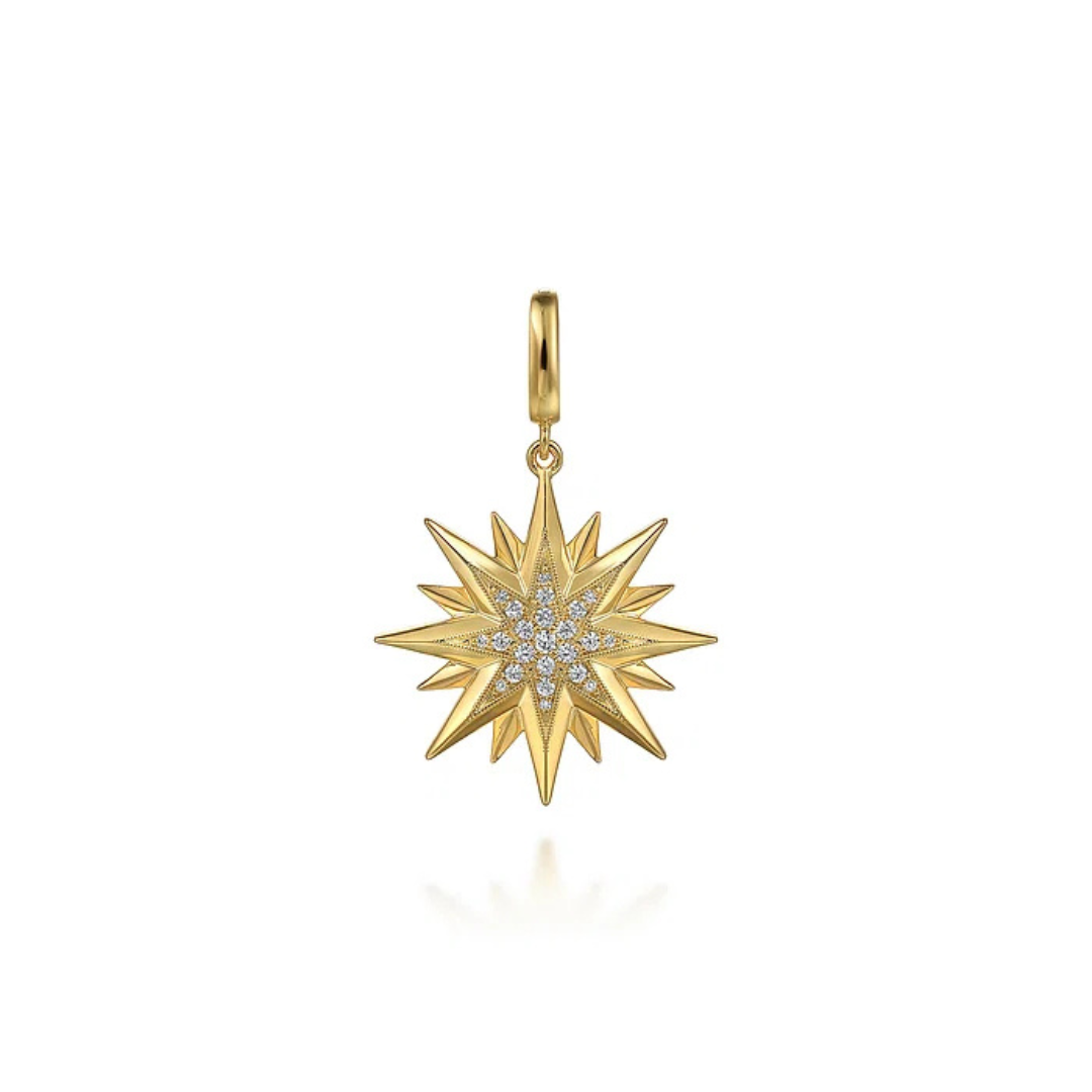 Diamond Starburst Medallion Pendant