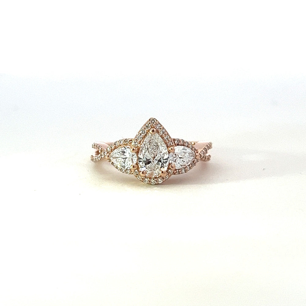 
                  
                    Previously Loved Lab Grown Pear Shaped Diamond Engagement Ring with Pear Shaped Accent Stones (Sold As Is)
                  
                