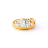 Seraphina East to West Pear Natural Diamond Engagement Ring