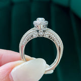 Previously Loved Marquise Diamond Halo Engagement Ring and Wedding Bands