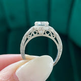 Previously Loved Round Natural Diamond Halo Twist Engagement Ring