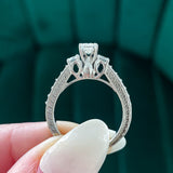 Previously Loved Emerald Cut Diamond Three Stone Engagement Ring