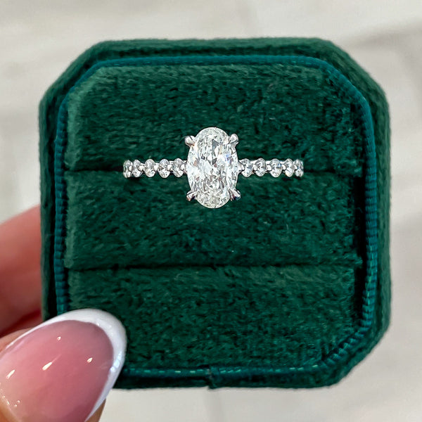 Aster Shared Prong Oval Cut Natural Diamond Engagement Ring