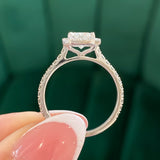 Lily Radiant Cut Natural Diamond Halo Engagement Ring