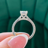 Round Brilliant Cut Lab Grown Diamond Engagement Ring with Diamond Band and Diamond Gallery Detail