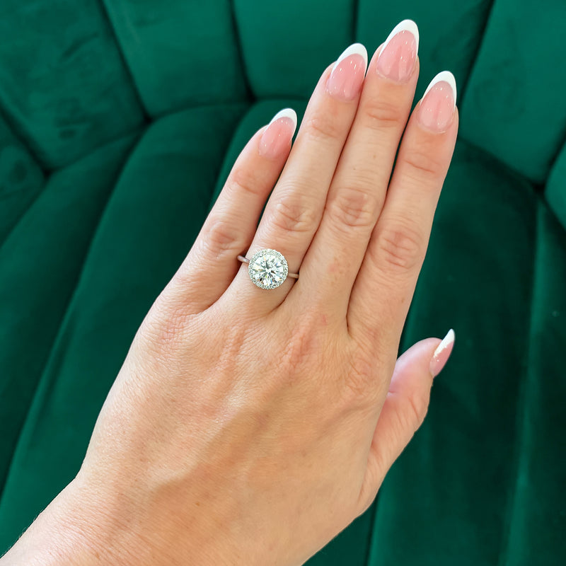 Lab Grown Round Diamond Halo Engagement Ring