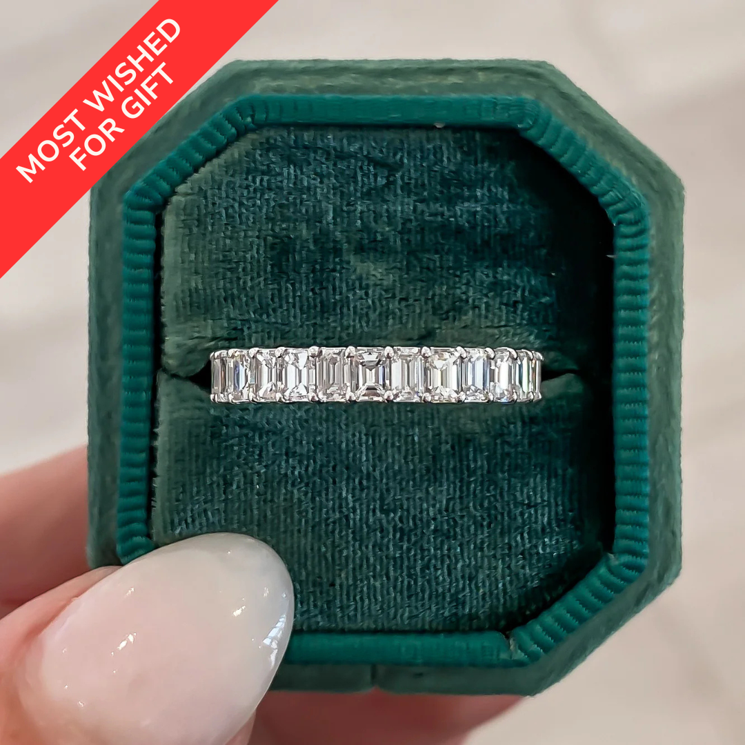 Petite Emerald Cut Diamond Eternity Band, 2.40 CTTW