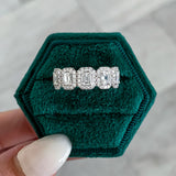 Previously Loved Emerald Cut Diamond Halo Anniversary Half Eternity Band