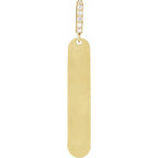 Diamond Accented Engravable Bar Charm, 0.05cttw - Carter's Collective Fine Jewelry