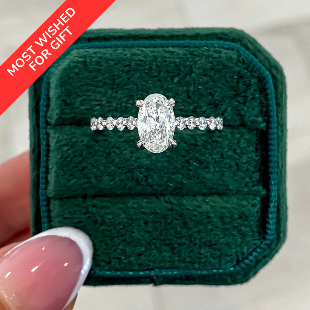 Aster Shared Prong Oval Cut Natural Diamond Engagement Ring