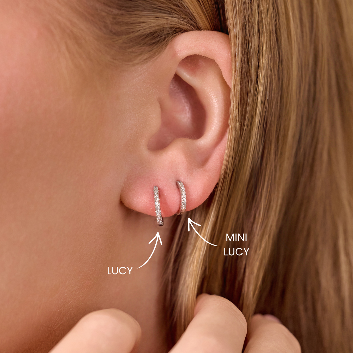 Lucy Diamond Huggie Hoops