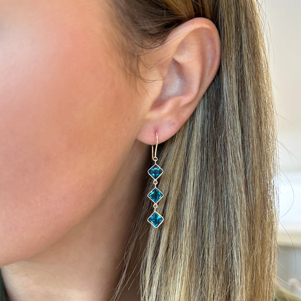 London Blue Topaz Dangle Earrings