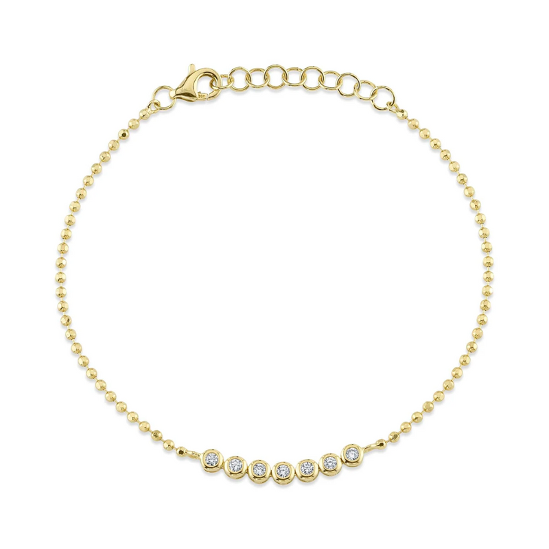 Diamond Bezel Ball Chain Bracelet