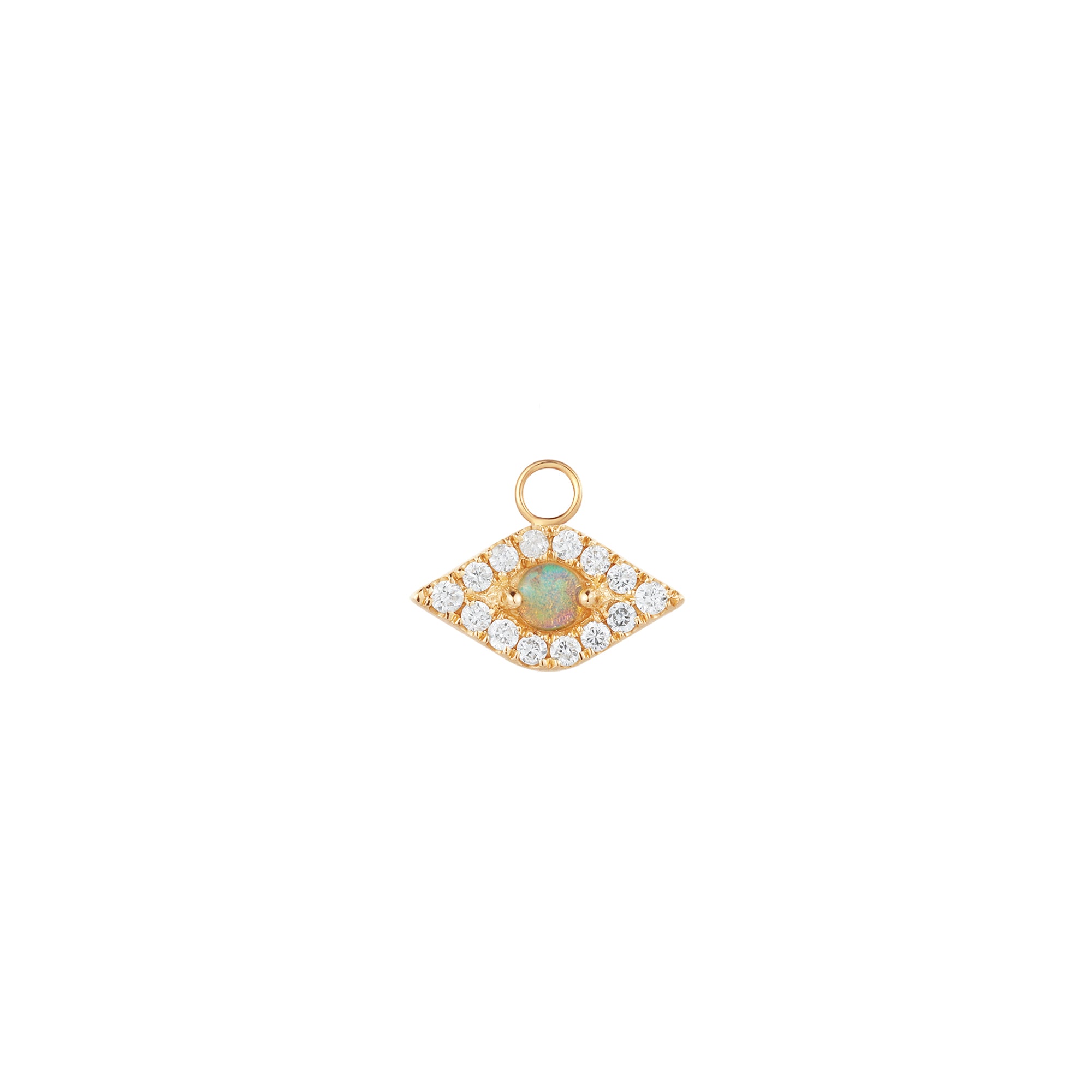Diamond and Opal Evil Eye Charm (Single Charm) - Carter's Collective Fine Jewelry