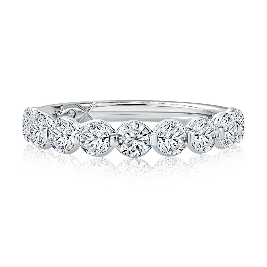 Lotus Shared Prong Diamond Wedding Band - 1.35cttw