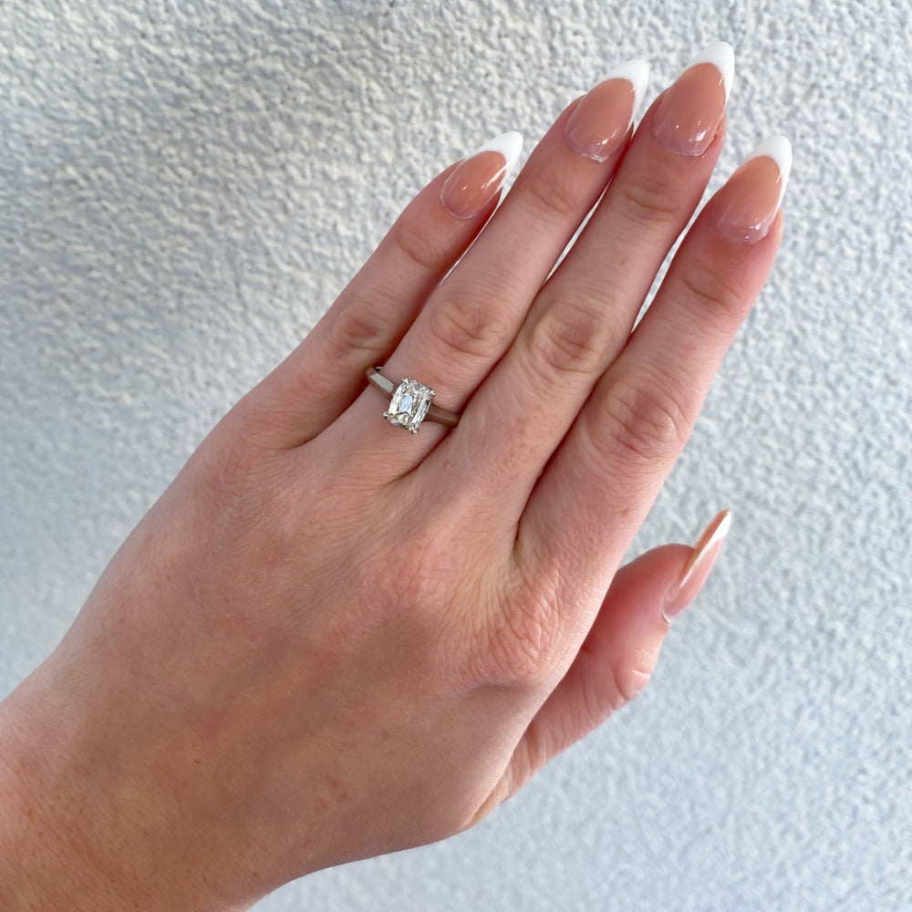 
                  
                    Elongated Antique Cushion Cut Natural Diamond Solitaire Engagement Ring, 1.04 CTTW - Carter's Collective Fine Jewelry
                  
                