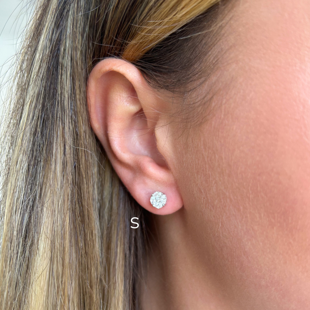 Round Illusion Diamond Studs