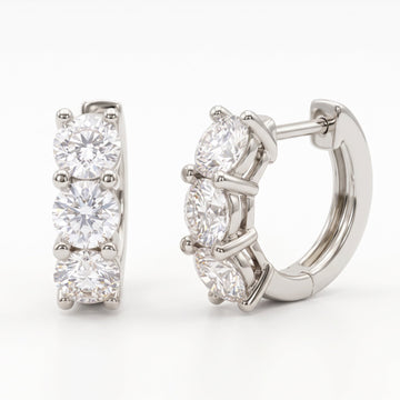 Audrey Diamond Huggie Hoops