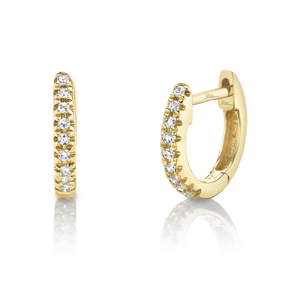 Mini Lucy Diamond Huggie Hoops