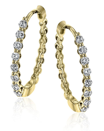Shared Prong Diamond Hoop Earrings